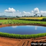 탄소중립을 위한 지속 가능한 농업 - A vibrant sustainable farm landscape in Northeast Brazil, showcasing diverse crops growing in well-s...
