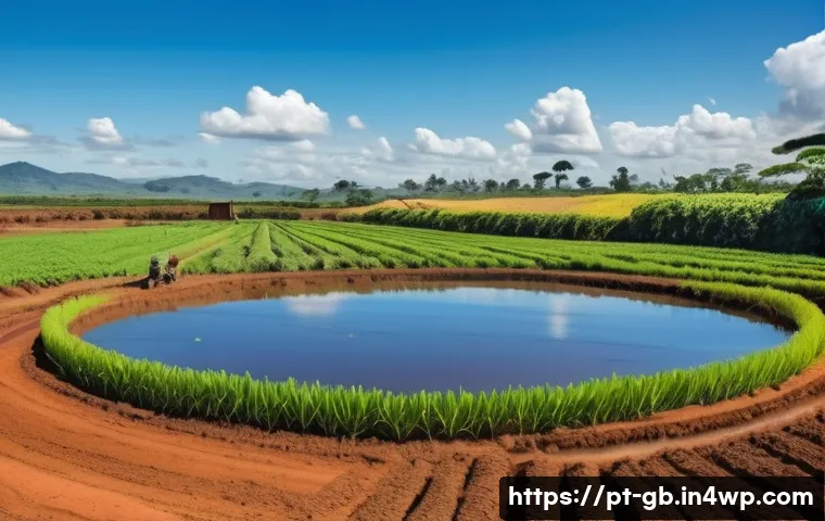 탄소중립을 위한 지속 가능한 농업 - A vibrant sustainable farm landscape in Northeast Brazil, showcasing diverse crops growing in well-s...