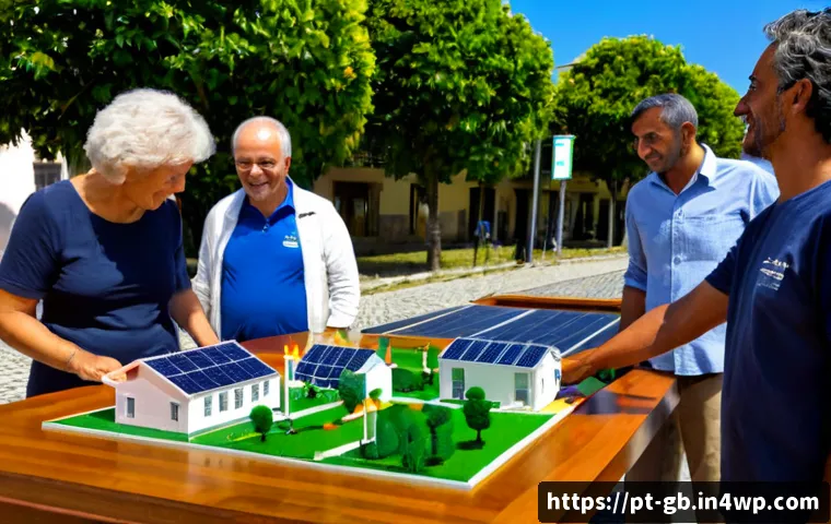 Home 17 탄소중립 목표 달성을 위한 협력 방법 - Photorealistic community climate partnership in a Portuguese-speaking coastal city, diverse adults i...